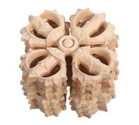 KONTONTY 6pcs European Style Wood Appliques Unpainted Decorative Corner Onlays for Furniture Trim Cabinet Door Bed Frame Mirror DIY Home Decor with Hand Carved Artistic Details