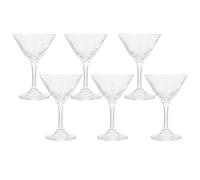 KONTONTY 6pcs Martini Glass Goblet 120ml Footed Glass for Cocktails | Reusable Stable Base, Elegant Translucent Look, Bar and Cocktail Hour, Home Entertaining and Weddings