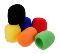 KONTONTY 6pcs Microphone Covers Sponge Windshield Lightweight Close Fit without Leakage for Ktv and News Interviews Stage Use