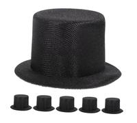 KONTONTY 6pcs Mini Top Hats for Crafting EVA Cloth Snowman Caps DIY Decorations Adornments for Dolls Pets Seasonal Party Accessories