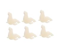 KONTONTY 6pcs Set White Sea Lion and Marine Creature Shapes High Efficiency Pool and Hot Tub Filtering Sponge Removes Oil and Scum for Spa Cleaning