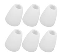 KONTONTY 6PCS White Plastic Lamp Shades Dome Bulb Covers for Ceiling Fan Table Night Camping Lights Modern Decorative Fixture with Middle Hole Easy Installation and Stylish Minimalist