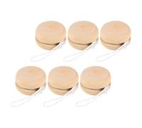 KONTONTY 6pcs Wooden DIY Hand Painting Yo-yo Balls for Sturdy Rustic Unfinished Encourages Creativity and Social Play Lightweight Portable Craft for Boys