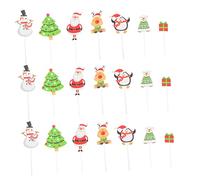 KONTONTY 70Pcs Christmas Cartoon Cake Toppers Party Cake Picks for Xmas Celebration Decorations for Holiday Easy to Use and Store Festive Birthday and Christmas Party Supplies