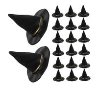 KONTONTY 72pcs Black Witch Hats for Halloween Party Decorations Handmade Plastic Wizard Caps for Dollhouse Decor DIY Craft Accessories Sturdy Multipurpose Tiny Witch Hats for Spooky Festive