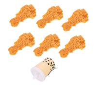 KONTONTY 7pcs Fried Chicken Leg and Milk Tea Hair Clips Decorative Hair Accessories for Women and Whimsical Photography Props for Creative Flair and Vibrant Styles