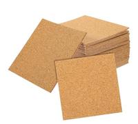 KONTONTY 80Pcs Self-Adhesive Sticky Cork Coasters Thick Insulation Pads for Heat Protection Cup Holders Table Mats DIY Craft Tiles for Home and Office