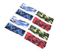 KONTONTY 8pcs High Elasticity Sport Headband and Teens Trendy Camouflage Pattern, Athletic Sweatband Enhancing Performance for Daily Use and Fitness Activities