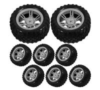 KONTONTY 8pcs Hollow Rubber Car Wheels DIY Replacement Tires for Vehicles Shock Absorbing Design for Enhanced Stability and Agile Movement