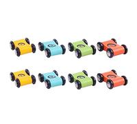KONTONTY 8Pcs Interactive Wooden Race Car for Develop Hand Eye Coordination Imagination Bright Colors to Enhance Cognitive Skills for Desktop Games