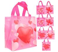 KONTONTY 8pcs Non-woven Bags for Valentine's Day Wedding and Parties Party Favor Wrapping Bags Handles for Shopping and Special Occasions