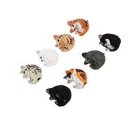 KONTONTY 8pcs Plastic Cat Keychain Cute Animal Shaped Key Decor for Bags Backpacks Lightweight Durable DIY Accessories Mixed Styles for Keychain Enthusiasts
