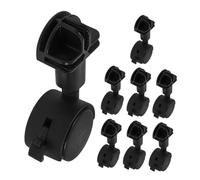 KONTONTY 8pcs Swivel Stem Casters with Locking Brake for Cat Cages Furniture and Trolleys Replacement Wheels Black
