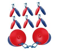 KONTONTY 8pcs Wooden Castanets Hand Percussion Instruments for Early Childhood Music Education with Orff Method Clear Sound Finger Tambourines for Preschool Family Interaction Red Blue