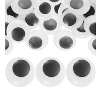 KONTONTY 90Pcs 20Mm Glow-in-The-Dark Wiggle Eyes for Doll Making DIY Crafts, Self-Adhesive Plastic Eye Balls for Halloween Decorations and Stuffed Animals