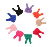 KONTONTY 9pcs Mini Knitted Rabbit Ear Doll Hats Soft Handmade Beanies for Doll Dress Up Easter Decorations DIY Craft Accessories