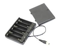 KONTONTY Aa Battery Storage Box 6aa Battery Holder w off Switch Hard Case for 9v Clip Connector