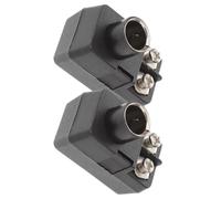 KONTONTY ABS Push-on TV Signal Adapter 2pcs 75-300 Ohm Coaxial with Metal | Weather Resistance, Dc Interface, Easy to Carry, F-type Male Coax Connector, Black Finish, Practical Design