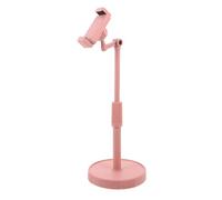 KONTONTY Adjustable Extendable Desktop Phone Stand Selfie Stick Support, Portable Mobile Holder with Rotatable Base for Video Recording and Live Streaming, Cherry Blossom Pink