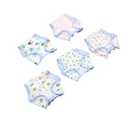 KONTONTY Adjustable Reusable Baby Doll Diapers Set 5pcs Washable Doll Nappies for Kids Role-Playing for Dollhouses and Pretend Play