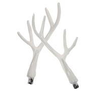 KONTONTY Artificial White Deer Antlers 17Cm Faux Deer Horns for Christmas Photography Props DIY Craft Mini Antler Embellishments Seasonal Party Decorations