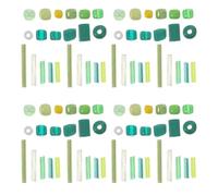 KONTONTY Assorted Green Glass Tube Beads Bulk Bag for DIY Jewelry Making Small Uniform Spacer Beads for Bracelet Necklace Embroidery Crafts and Festival Decorations