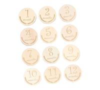 KONTONTY Baby Mile Cards Baby Newborn Souvenir Wooden Monthly Photo Props for Baby Announcement Present