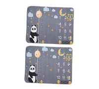 KONTONTY Baby Photography Milestone Blanket 2pcs 120x100cm Newborn Memory Blanket Comforter with Frame Markers Unique Keepsake