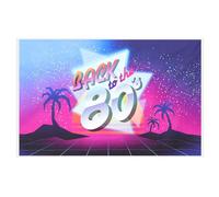 KONTONTY Back to The 80's Banner Disco Party Backdrop Decoration Retro Lively Vinyl with Good Luster Easy to Store for 1980s Throwback Party Multi-color