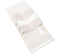 KONTONTY Bed Sheet Organizer Storage Box with Handles Beige Foldable Linen and Cardboard Material, for Bedroom Closet Organiser and Bedding Sheet Storage
