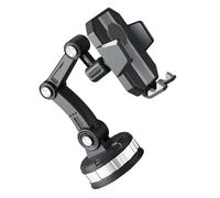 KONTONTY Big Suction Cup Abs Metal Silicone Black Car Phone Holder | Windshield Mount, Navigation Helper for Vehicle Use, Convenient Installation and Sturdy Build