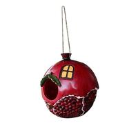 KONTONTY Bird House Pendant Outdoor Resin Bird Nest Adornment Compact Garden Decor Easy Access Warm Home for Gardens and Weddings Red