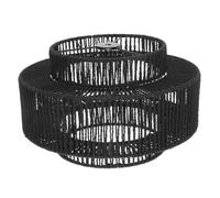 KONTONTY Black Handwoven Paper Rope Pendant Lamp Shade Large Lightweight Artistic Floor Lamp Shade Replacement for Home Restaurant Cafe Decorative Lighting