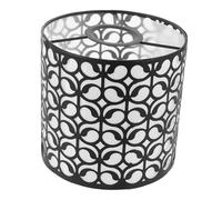 KONTONTY Black Hollow Metal Lampshade DIY Pendant Light Cover with Floral Pattern Solid Iron Frame for Living Bedroom Stylish Lighting Fixture with Enchanting Shadow Effects
