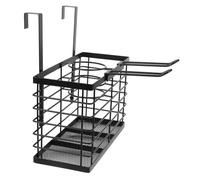 KONTONTY Black Iron Hair Styling Tool Organizer and Blow Dryer Holder with Space Saving Design and Ample Storage for Small Items, Suitable for Bedroom and Barber Shop Use