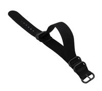 KONTONTY Black Nylon Canvas Watch Strap for Men Comfortable Wearing Simple Design Replacement Wrist Watch Band for Husband Boyfriend Sturdy Thick Material