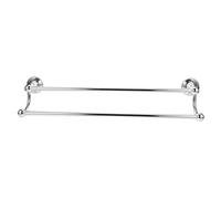 KONTONTY Brass Double Towel Rack Wall Mounted in Silver with 55cm Length, Versatile Design and No Edges on Corners for Bathroom and Kitchen Modern Chic Look