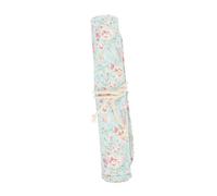 KONTONTY Canvas Roll-up Pencil Case with 22 Slots, Floral Double-Layer Paint Brush Holder and Drawing Pencils Bag for Artists, Portable Watercolor and Oil Brush Storage for Art Students