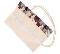 KONTONTY Capacity Canvas Pencil Case Stylish Storage Bag for Colored Pencils for Travel Organization Chic Design Vivid Colors for Artists Students