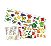 KONTONTY Cartoon Alphabet Wall Decal Cute Fruit and Vegetable Patterns for Bedroom and Classroom Bulletin Boards, PVC Material, Easy to Peel and Stick Educational Learning Aid