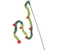 KONTONTY Christmas Cat Teasing Wand Plush Cartoon Interactive Play | Silent at Home Chasing, Chewing and Scratching Fun, for PET Cats, Friends with Cats