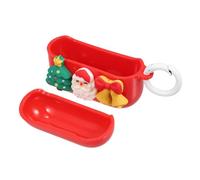 KONTONTY Christmas Red Earphone Case Compatible with Airpods Pro Shockproof Protective Cover with Precise Charging Port Lightweight Shock Headphone Case Scratch Resistant Decorative Earbud