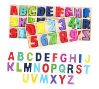 KONTONTY Colorful Wooden Alphabet Letters and Numbers Puzzle Medium Educational Blocks for Spelling and Math Learning Vibrant Early Learning for Smooth Safe Finish