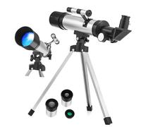 KONTONTY Compact Astronomy Telescope for Boys and Girls Refraction Scope Portable Tripod for Outdoor Adventures