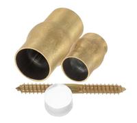 KONTONTY Copper Anti-Slip Cane Joint Set for Seniors Brass Ferrule DIY Links for Walking Sticks Secure Assembly Accessories for Elderly Mobility
