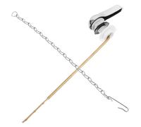 KONTONTY Copper Toilet Flush Handle Kit with Stainless Steel Chain Replacement Lever for Toilet Tanks Easy Use Design for Elderly Wear Resistant and Portable Bathroom Fixture