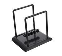 KONTONTY Creative Black Newton Balance Balls Desktop Ornament for Office Home Decor Large Physics Pendulum Craft Stylish Minimalist Desktop Sculpture