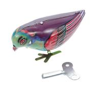 KONTONTY Creative Retro Magpie Wind Up Tinplate Clockwork Plaything for Birthday Classroom Prizes Safe Design Reusable Old Fashioned