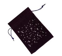 KONTONTY Decorative Flannel Drawstring Storage Bag Star Moon Design Versatile Pouch for Tarot Cards Jewelry Lightweight Portable Drawstring Bag