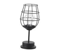 KONTONTY Decorative Iron Art Night Light Red Wine Glass Led Bedside Lamp Soft Warm Light for Bedroom